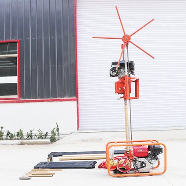 小型汽油机山地岩心钻探设备轻便野外岩土层勘探取芯立式背包钻机