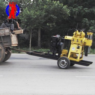 巨匠轮式液压取芯钻机 XYX-130拖车式地质勘探钻机移动方便